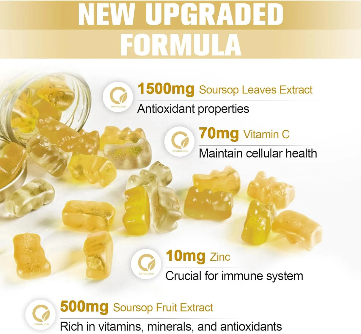 ORGEUOS - ORGEUOS Soursop Graviola Gummies 2000Mg. 60 Gomitas - The Red Vitamin MX - Suplementos Alimenticios - {{ shop.shopifyCountryName }}