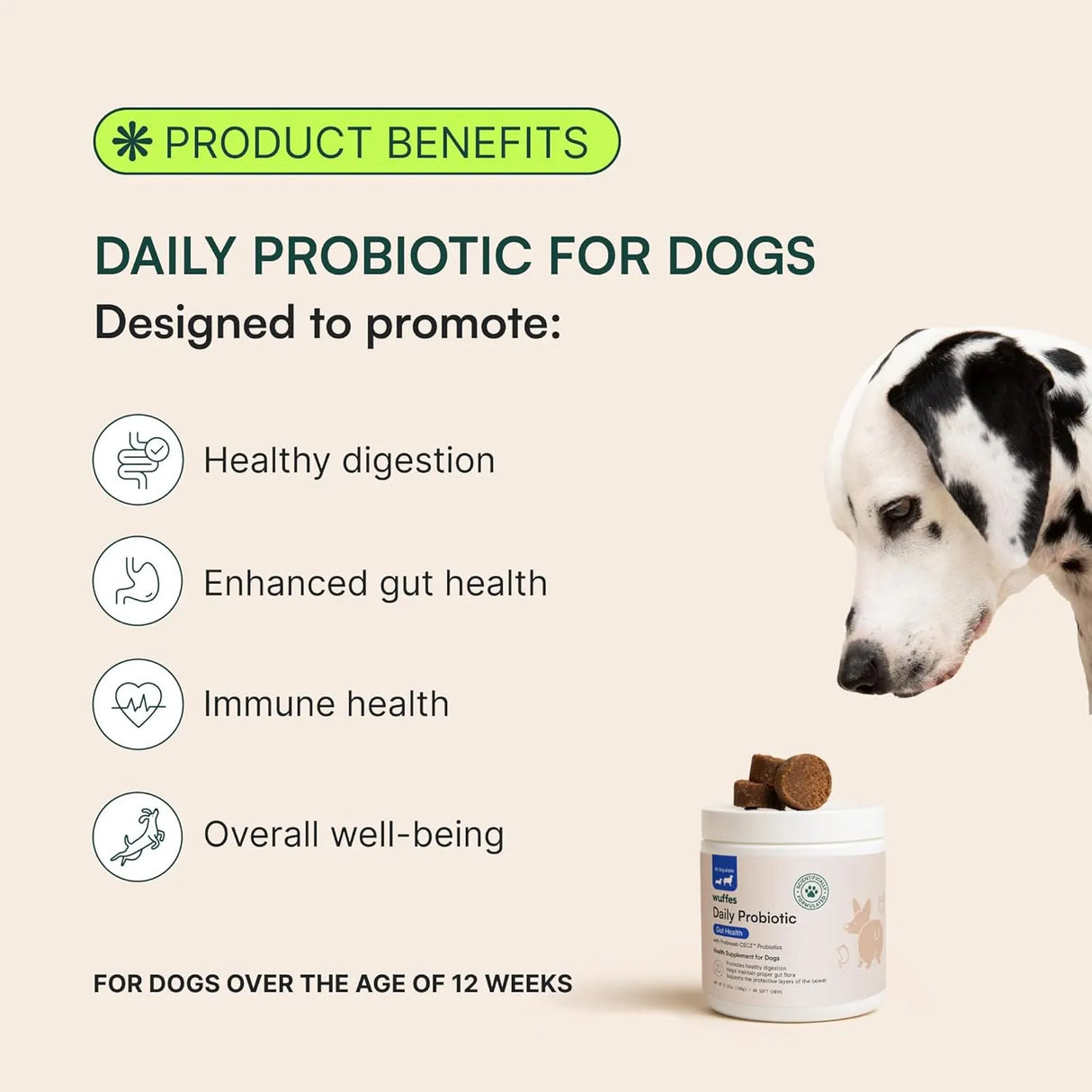 WUFFES - Wuffes Daily Probiotic for Dogs 60 Masticables 2 Pack - The Red Vitamin MX - Probióticos Para Perros - {{ shop.shopifyCountryName }}