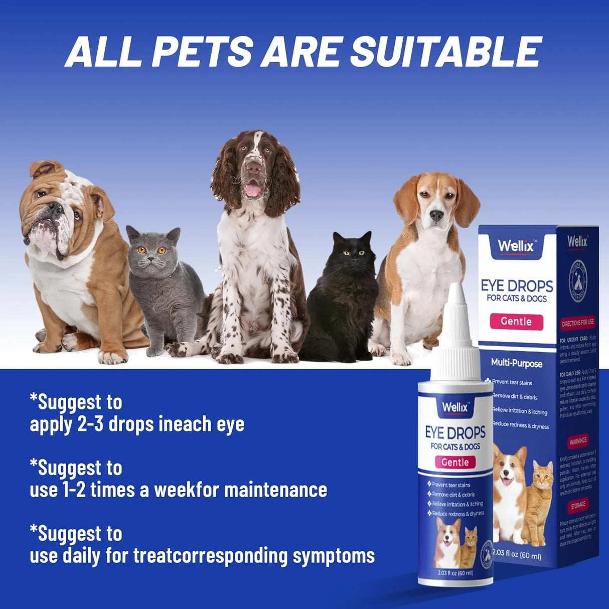 WELLIX - Wellix PET Dog Eye Drops 60Ml. - The Red Vitamin MX - Cuidado De Los Ojos De Los Perros - {{ shop.shopifyCountryName }}