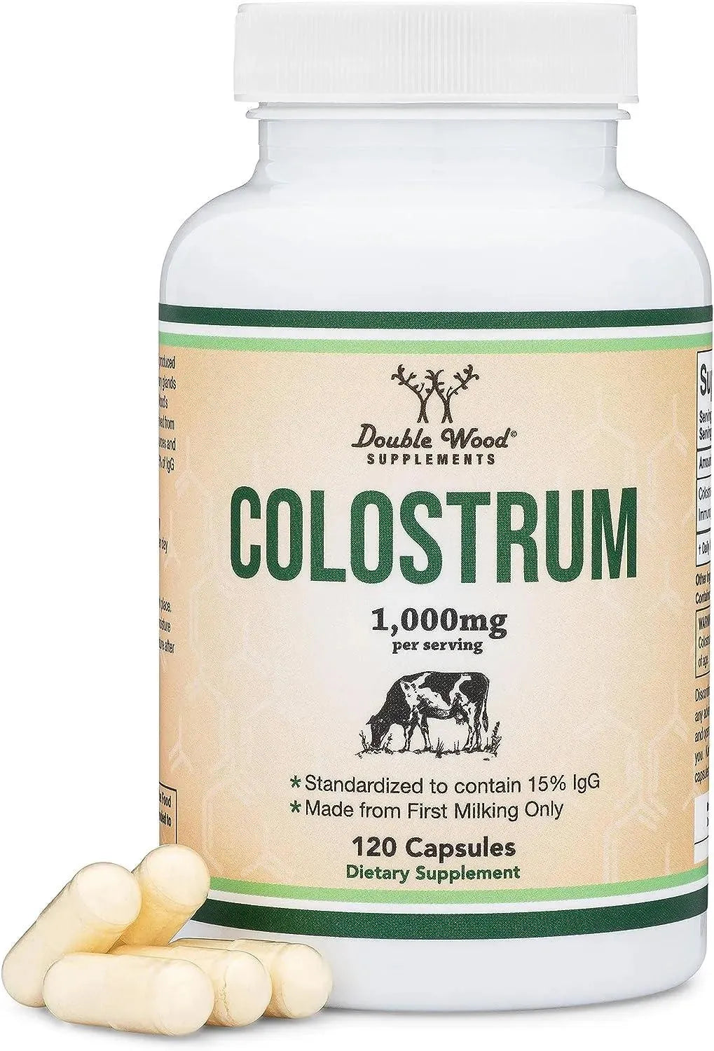 DOUBLE WOOD SUPPLEMENTS - Double Wood Supplements Colostrum 1000Mg. 120 Capsulas - The Red Vitamin MX - Suplementos Alimenticios - {{ shop.shopifyCountryName }}