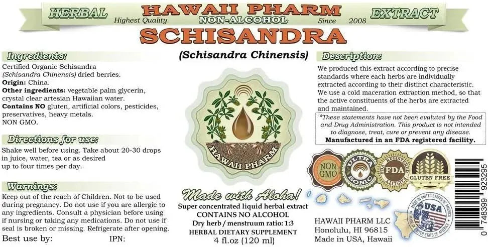 HAWAIIPHARM - Hawaii Pharm Schisandra Alcohol-Free Liquid Extract 4 Fl.Oz. - The Red Vitamin MX - Suplementos Alimenticios - {{ shop.shopifyCountryName }}