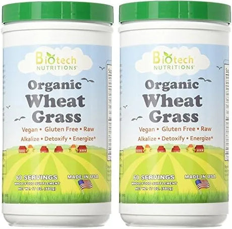 BIOTECH NUTRITIONS - Biotech Nutritions Raw Organic Gluten Free Vegan Wheat Grass 480Gr. 2 Pack - The Red Vitamin MX - Suplementos Alimenticios - {{ shop.shopifyCountryName }}
