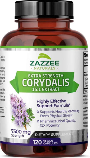 ZAZZEE NATURALS - Zazzee Extra Strength Corydalis 15:1 Extract 7500Mg. 120 Capsulas - The Red Vitamin MX - Suplementos Alimenticios - {{ shop.shopifyCountryName }}