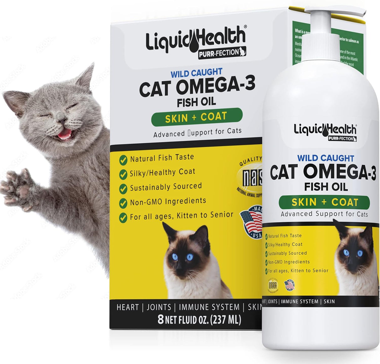 Liquid Health Pets Wild Caught Omega 3 Fish Oil for Cats 8 Fl.Oz.
