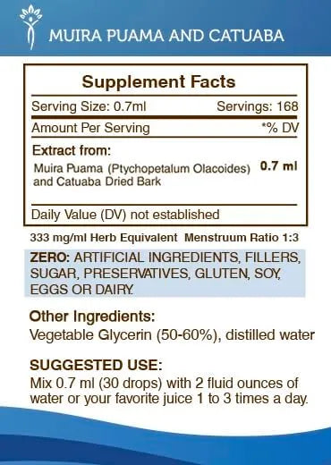 SECRETS OF THE TRIBE - Secrets of the Tribe Muira Puama and Catuaba Alcohol-Free Liquid Extract 4 Fl.Oz. - The Red Vitamin MX - Suplementos Alimenticios - {{ shop.shopifyCountryName }}
