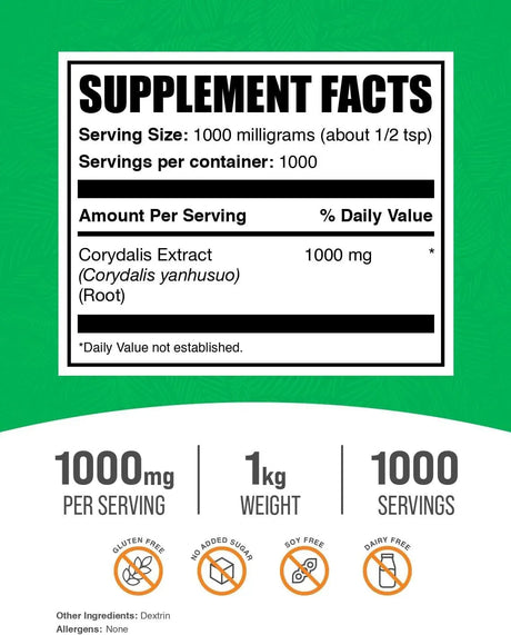 BULK SUPPLEMENTS - Bulk Supplements Corydalis Extract Powder 1 Kg. - The Red Vitamin MX - Suplementos Alimenticios - {{ shop.shopifyCountryName }}