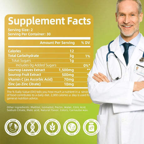 ORGEUOS - ORGEUOS Soursop Graviola Gummies 2000Mg. 60 Gomitas - The Red Vitamin MX - Suplementos Alimenticios - {{ shop.shopifyCountryName }}