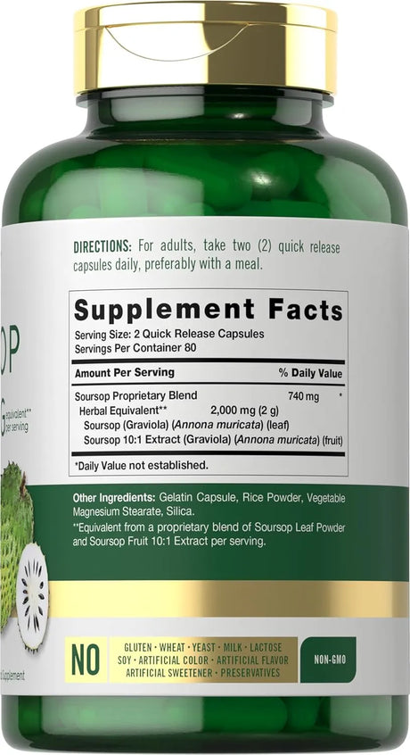 CARLYLE - Carlyle Soursop Leaves 2000Mg. 160 Capsulas - The Red Vitamin MX - Suplementos Alimenticios - {{ shop.shopifyCountryName }}