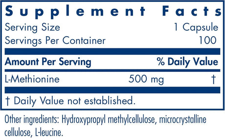 ALLERGY RESEARCH GROUP - Allergy Research Group L-Methionine 500Mg. 100 Capsulas - The Red Vitamin MX - Suplementos Alimenticios - {{ shop.shopifyCountryName }}