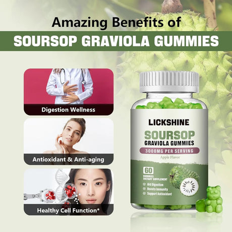 LICKSHINE - Lickshine Soursop Graviola Gummies 3000Mg. 60 Gomitas 2 Pack - The Red Vitamin MX - Suplementos Alimenticios - {{ shop.shopifyCountryName }}