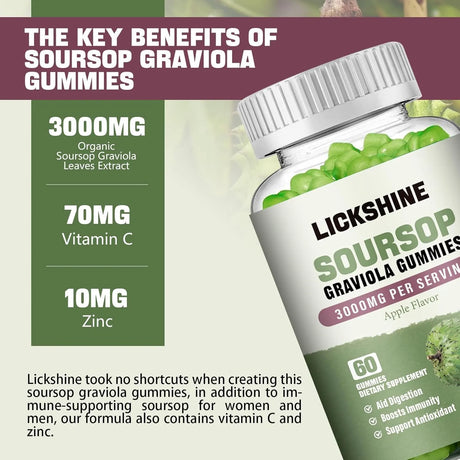 LICKSHINE - Lickshine Soursop Graviola Gummies 3000Mg. 60 Gomitas 2 Pack - The Red Vitamin MX - Suplementos Alimenticios - {{ shop.shopifyCountryName }}