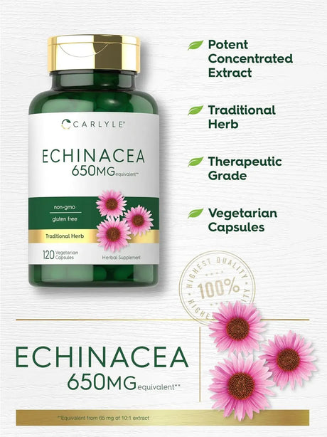 CARLYLE - Carlyle Echinacea 650Mg. 120 Capsulas - The Red Vitamin MX - Suplementos Alimenticios - {{ shop.shopifyCountryName }}