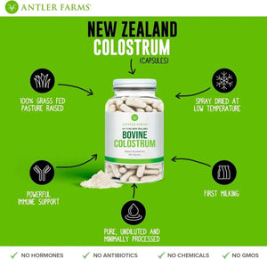 ANTLER FARMS - Antler Farms 100% Pure New Zealand Bovine Colostrum 500Mg. 220 Capsulas - The Red Vitamin MX - Suplementos Alimenticios - {{ shop.shopifyCountryName }}