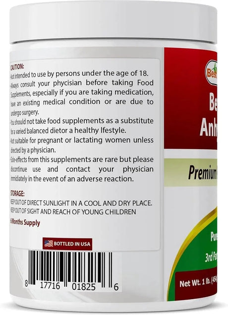 BEST NATURALS - Best Naturals Betaine Anhydrous Trimethylglycine (TMG) Pure Powder 454Gr. - The Red Vitamin MX - Suplementos Alimenticios - {{ shop.shopifyCountryName }}