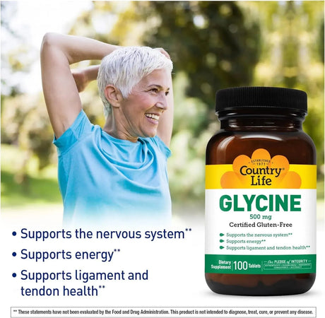 COUNTRY LIFE - Country Life Glycine 500Mg. 100 Tabletas - The Red Vitamin MX - Suplementos Alimenticios - {{ shop.shopifyCountryName }}