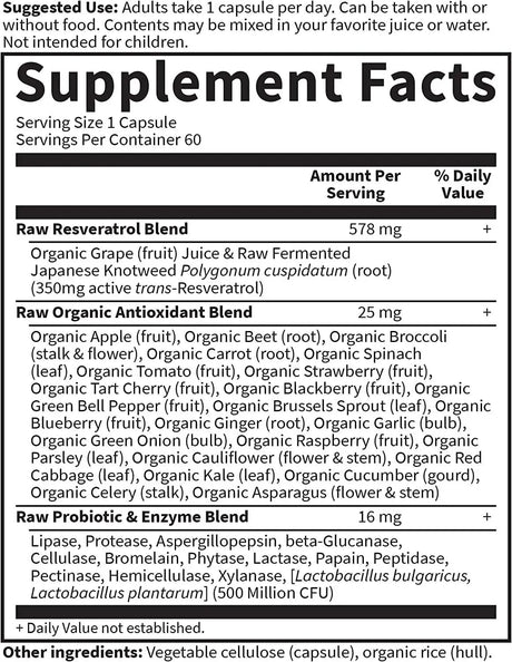 GARDEN OF LIFE - Garden of Life Heart Resveratrol Supplement 350Mg. 60 Capsulas - The Red Vitamin MX - Suplementos Alimenticios - {{ shop.shopifyCountryName }}