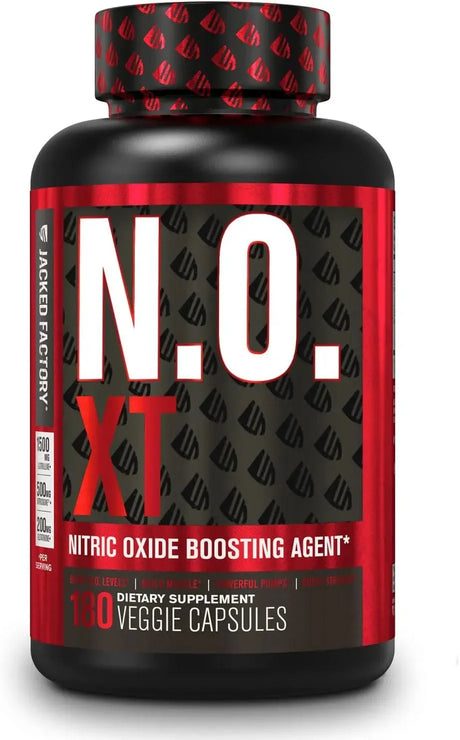 JACKED FACTORY - Jacked Factory N.O. XT Nitric Oxide Supplement Extra Strength Pre Workout N.O. Booster & Muscle Builder - The Red Vitamin MX - Suplementos Alimenticios - {{ shop.shopifyCountryName }}