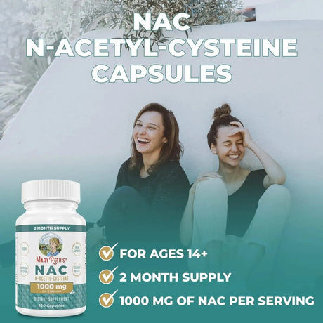 MARY RUTH ORGANICS - MaryRuth Organics NAC N-Acetyl Cysteine 1000Mg. 120 Capsulas - The Red Vitamin MX - Suplementos Alimenticios - {{ shop.shopifyCountryName }}