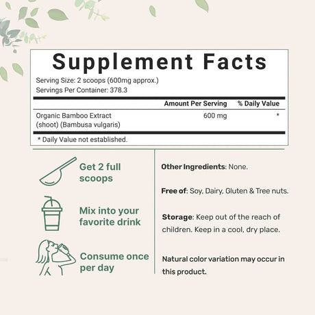 MICRO INGREDIENTS - Micro Ingredients Organic Bamboo Extract Powder 227Gr. - The Red Vitamin MX - Suplementos Alimenticios - {{ shop.shopifyCountryName }}