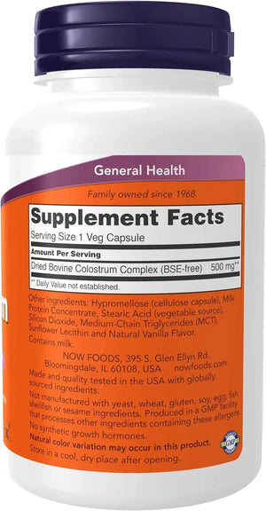 NOW SUPPLEMENTS - Now Supplements Colostrum 500Mg. 120 Capsulas - The Red Vitamin MX - Suplementos Alimenticios - {{ shop.shopifyCountryName }}