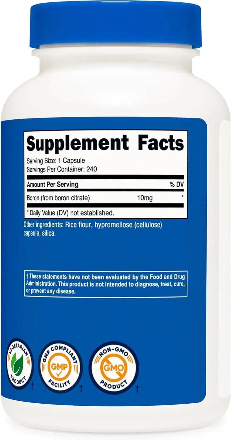 NUTRICOST - Nutricost Boron 10Mg. 240 Capsulas - The Red Vitamin MX - Suplementos Alimenticios - {{ shop.shopifyCountryName }}