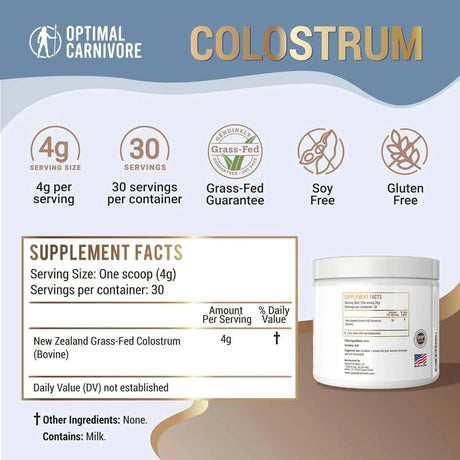OPTIMAL CARNIVORE - Optimal Carnivore Grass Fed Colostrum Powder 120Gr. - The Red Vitamin MX - Suplementos Alimenticios - {{ shop.shopifyCountryName }}