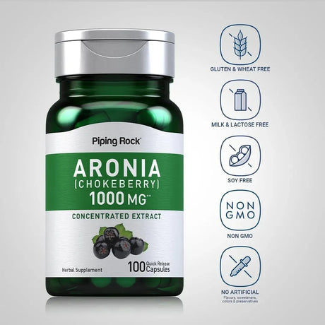PIPING ROCK - Piping Rock Aronia Berry 1000Mg. 100 Capsulas - The Red Vitamin MX - Suplementos Alimenticios - {{ shop.shopifyCountryName }}