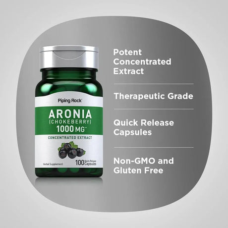 PIPING ROCK - Piping Rock Aronia Berry 1000Mg. 100 Capsulas - The Red Vitamin MX - Suplementos Alimenticios - {{ shop.shopifyCountryName }}