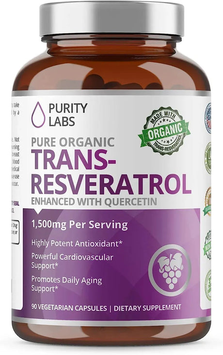 PURITY LABS - Purity Labs Pure Organic Trans-Resveratrol 90 Capsulas - The Red Vitamin MX - Suplementos Alimenticios - {{ shop.shopifyCountryName }}