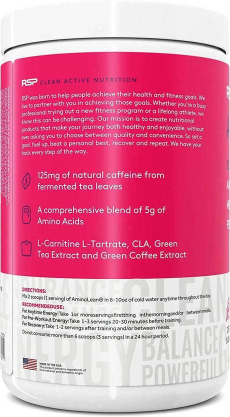 RSP - RSP AminoLean Pre Workout Powder 70 Servicios - The Red Vitamin MX - Suplementos Alimenticios - {{ shop.shopifyCountryName }}
