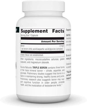 SOURCE NATURALS - Source Naturals Triple Boron 3 Mg. 200 Capsulas - The Red Vitamin MX - Suplementos Alimenticios - {{ shop.shopifyCountryName }}