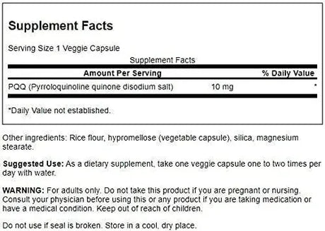 SWANSON - Swanson PQQ Pyrroloquinoline Quinone 10Mg. 90 Capsulas - The Red Vitamin MX - Suplementos Alimenticios - {{ shop.shopifyCountryName }}