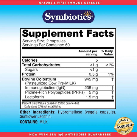 SYMBIOTICS - Symbiotics Colostrum 120 Capsulas - The Red Vitamin MX - Suplementos Alimenticios - {{ shop.shopifyCountryName }}