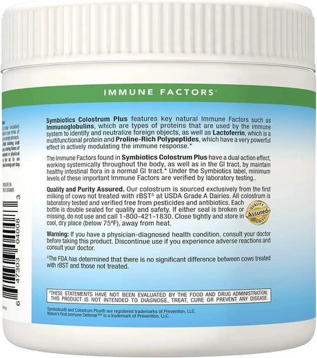 SYMBIOTICS - Symbiotics Colostrum Plus Powder 180 Gr. - The Red Vitamin MX - Suplementos Alimenticios - {{ shop.shopifyCountryName }}