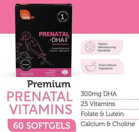 ZAHLER - Zahler Prenatal Vitamin with DHA & Folate 60 Capsulas Blandas - The Red Vitamin MX - Suplementos Alimenticios - {{ shop.shopifyCountryName }}
